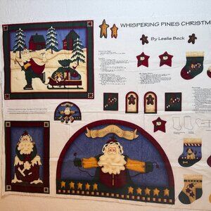 🛒$9 - Fabric Craft Panel Material - Christmas Santa Leslie Beck #110